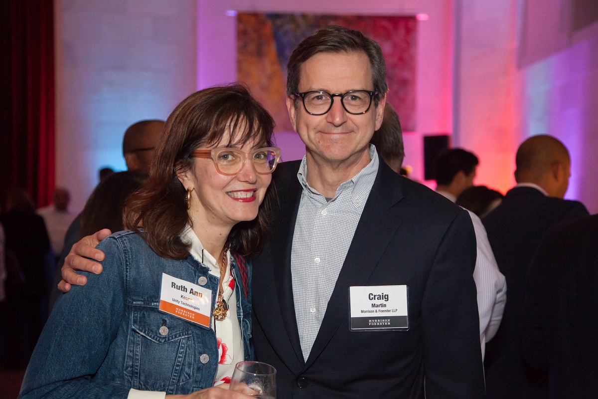 Chief Legal Officer at Unity Technologies Ruth Ann Keene with MoFo SF Managing Partner Craig Martin