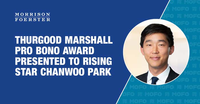 Thurgood Marshall Pro Bono Award Presented to Rising Star Chanwoo Park