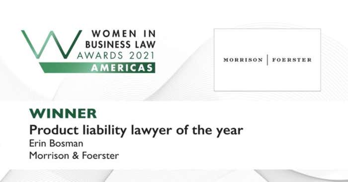 Erin Bosman Named Product Liability Lawyer of the Year by Euromoney in Americas Women in Business Law Awards