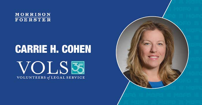 Kudos to Carrie H. Cohen on Her Election to the Volunteers of Legal Service Board of Directors